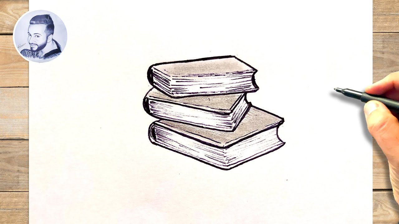 Comment dessiner une pile de livres