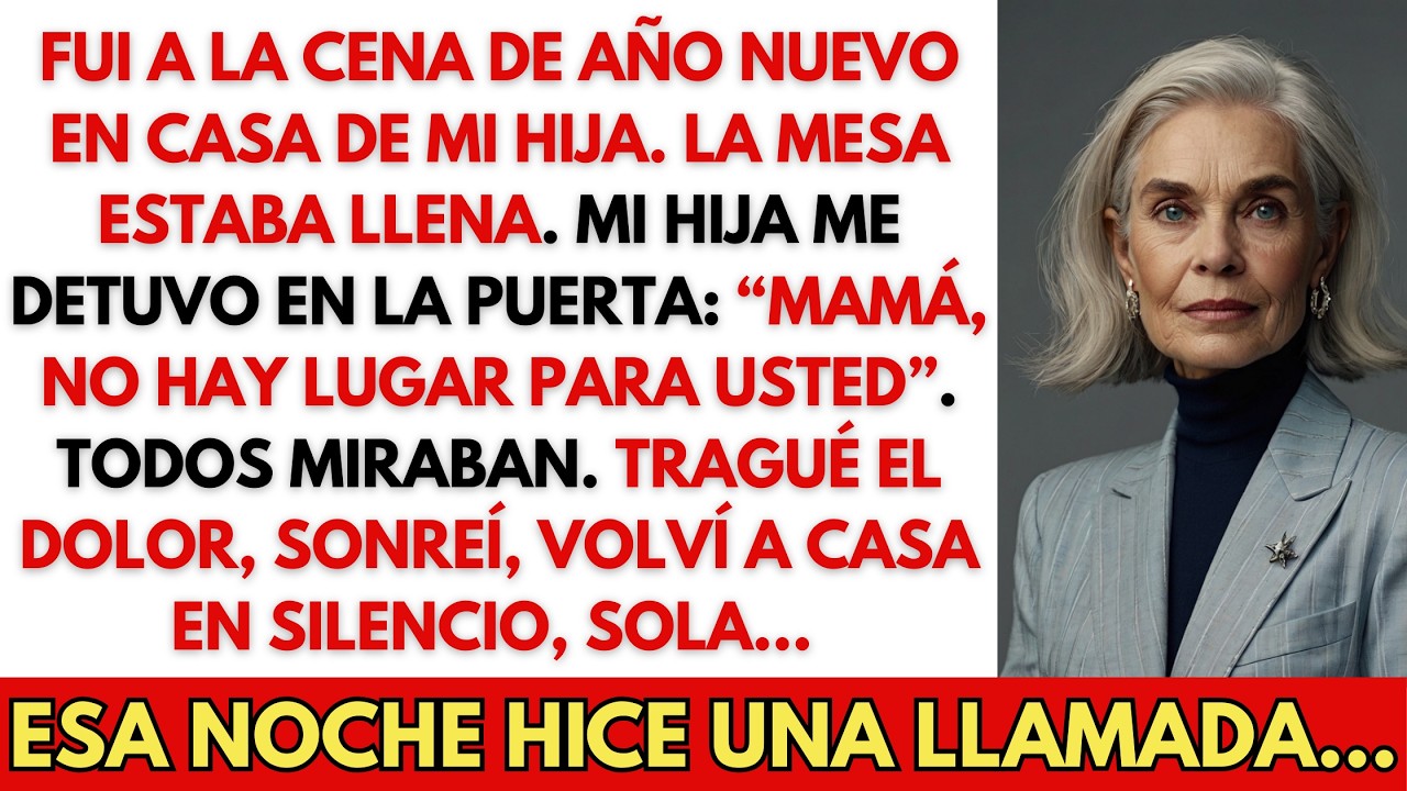 Mi hija me echó de la cena de Año Nuevo: “No hay lugar para usted”. Sonreí, volví a casa y esa noche