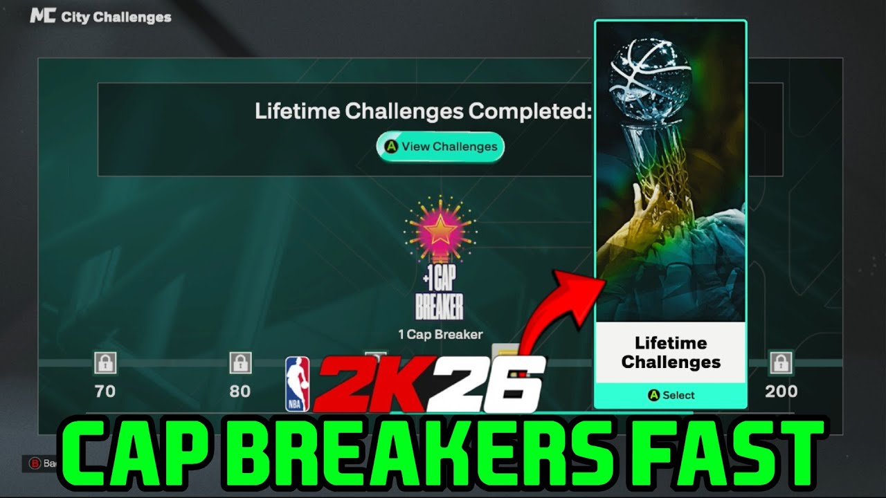 NBA 2K26 GET 2 CAP BREAKERS FAST AND EASY (COMPLETE CITY CHALLENGES FAST METHOD)