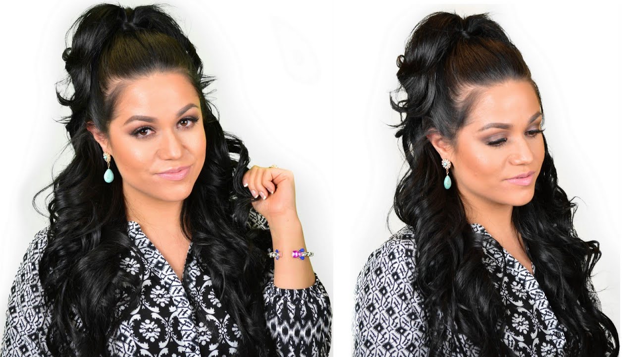 Khloe Kardashian Half-Up High Ponytail hairstyle using clip-in hair extensions - Luxury For Princess