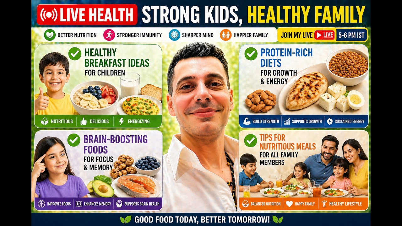 Dt Vivek Malhotra is live for children healthy breakfast, protein diet brain diet