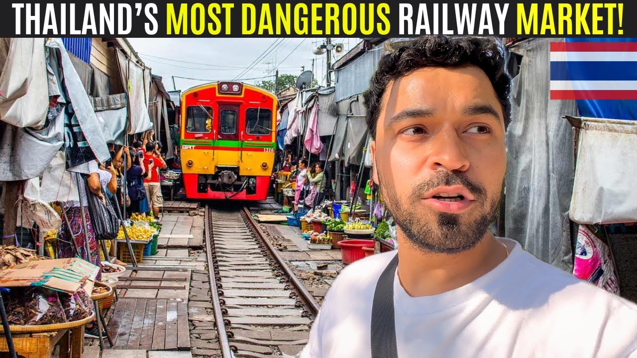 THE MOST DANGEROUS Railway Market in Bangkok, Thailand