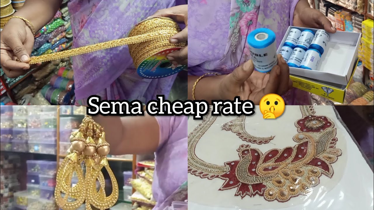 Wholesale tailoring items & jewelry making items/ Indar lace house / periyakamal theru