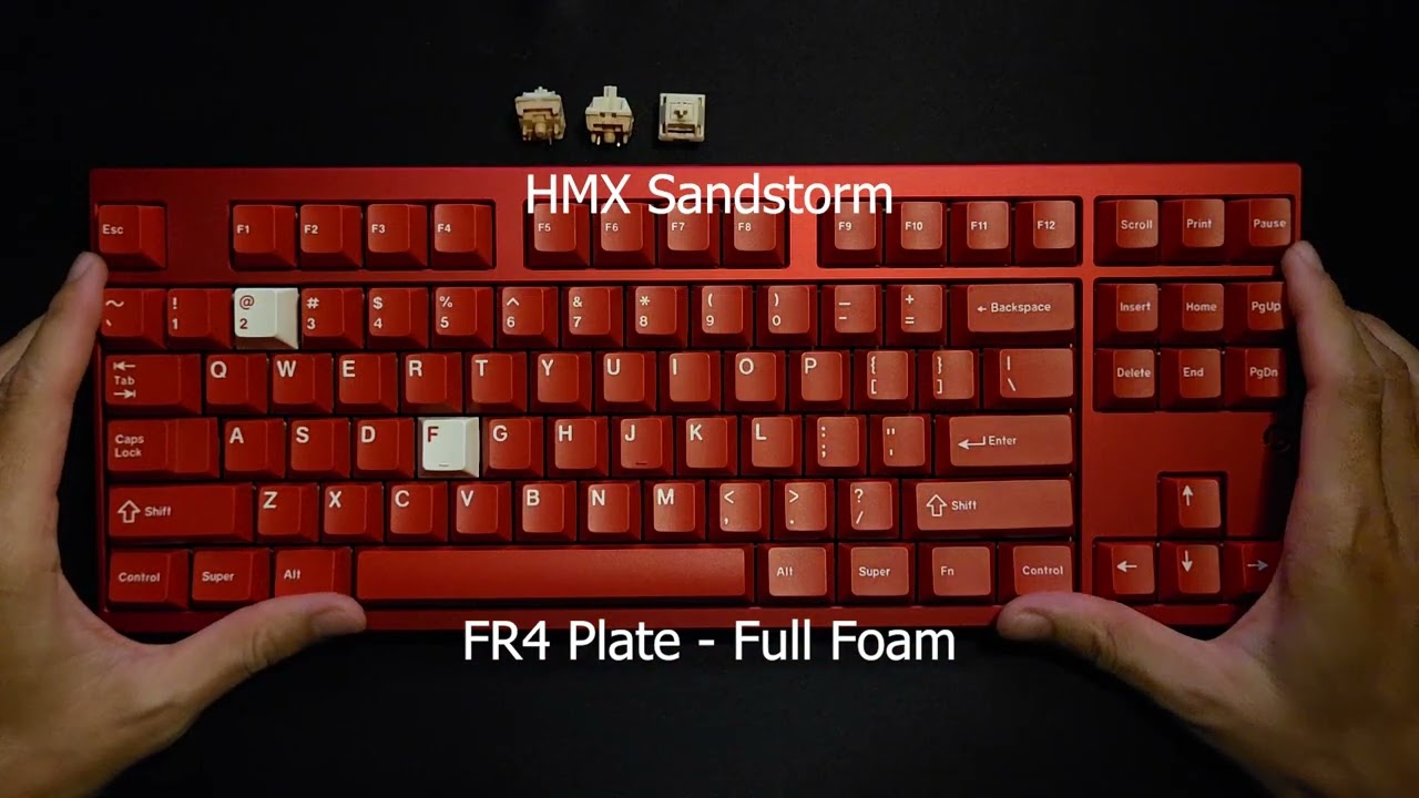 HMX Sandstorm Clack Tactile Switch - Sound test - PC/FR4/CF Plate (Full Foam - No Foam)