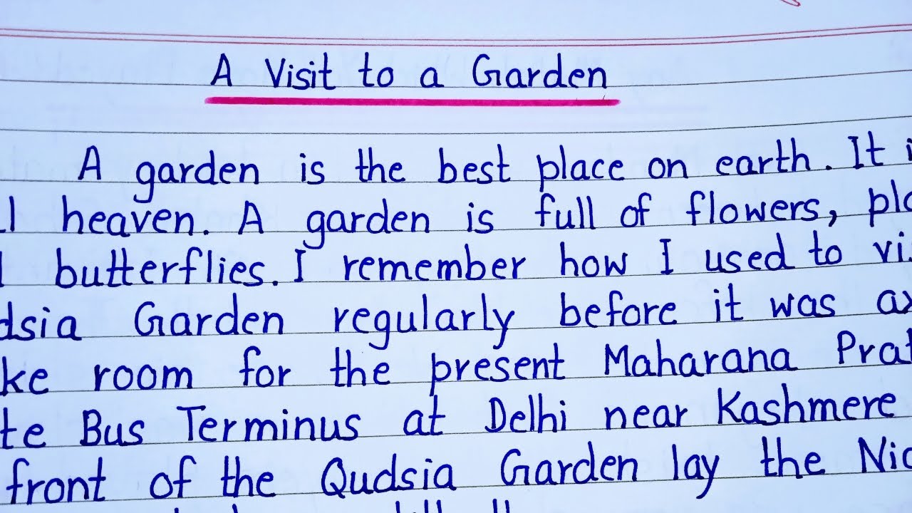 Essay on a visit to a garden in English || Paragraph on a visit to a garden in English