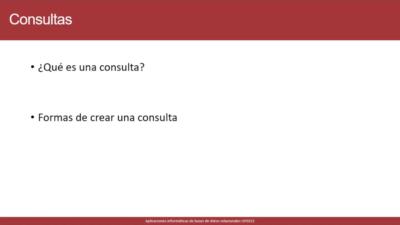 4.1 Creación de un consulta
