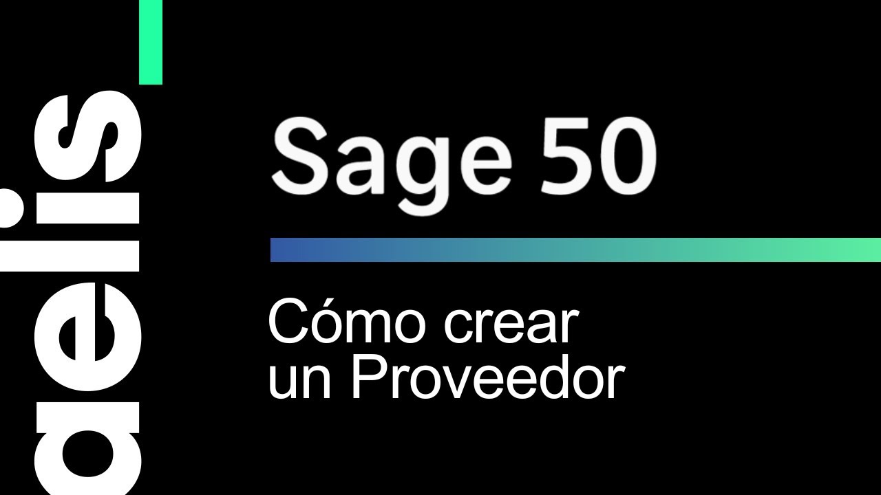 Cómo crear un Proveedor en Sage 50