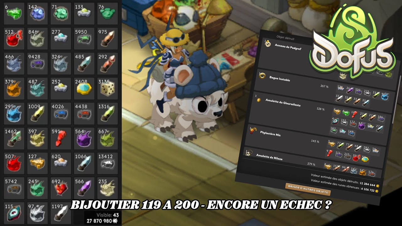 💍BIJOUTIER LVL 119 A 200 - ON TERMINE EN BENEF ? ✨ - DOFUS 3