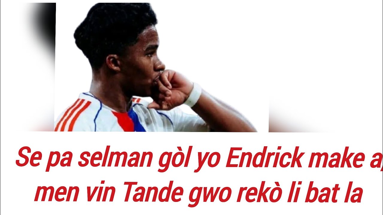 Endrick bat gwo rekò avek triple sa li enskri a vin Tande koze 