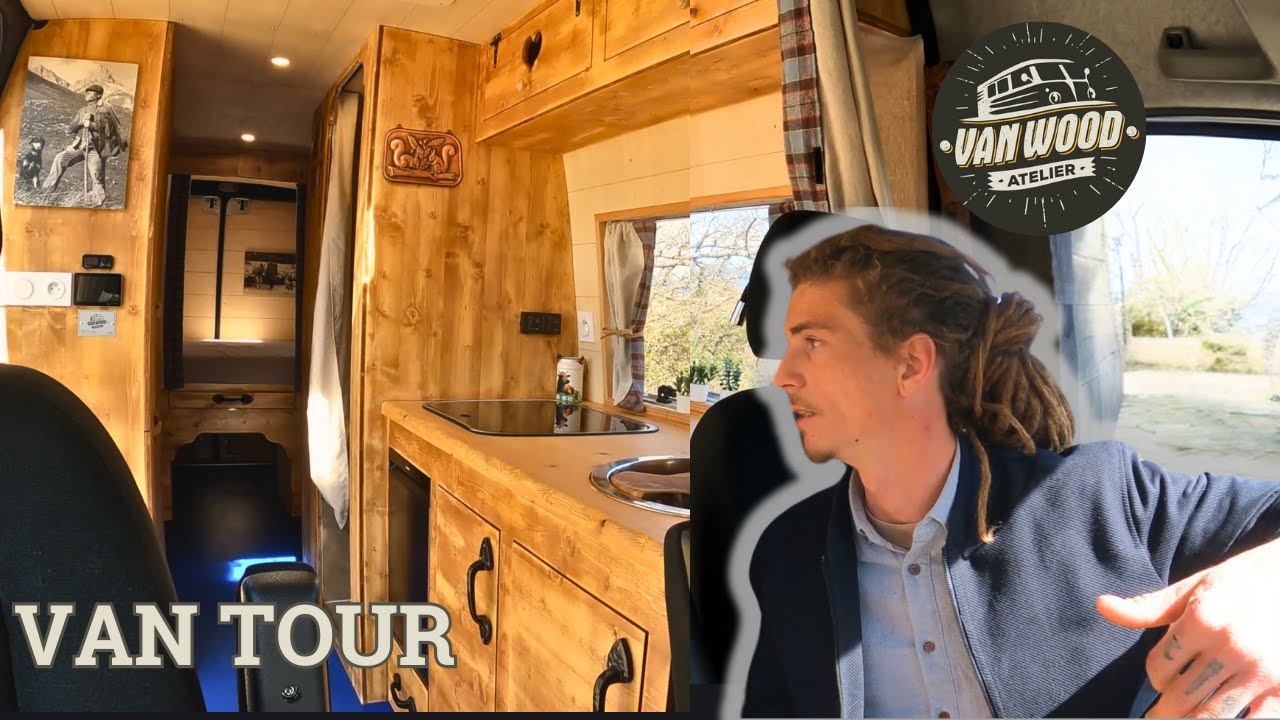 VANTOUR / Aménagement sur mesure d'un sprinter L4h2/ Ambiance Chalet Savoyard 🏔️