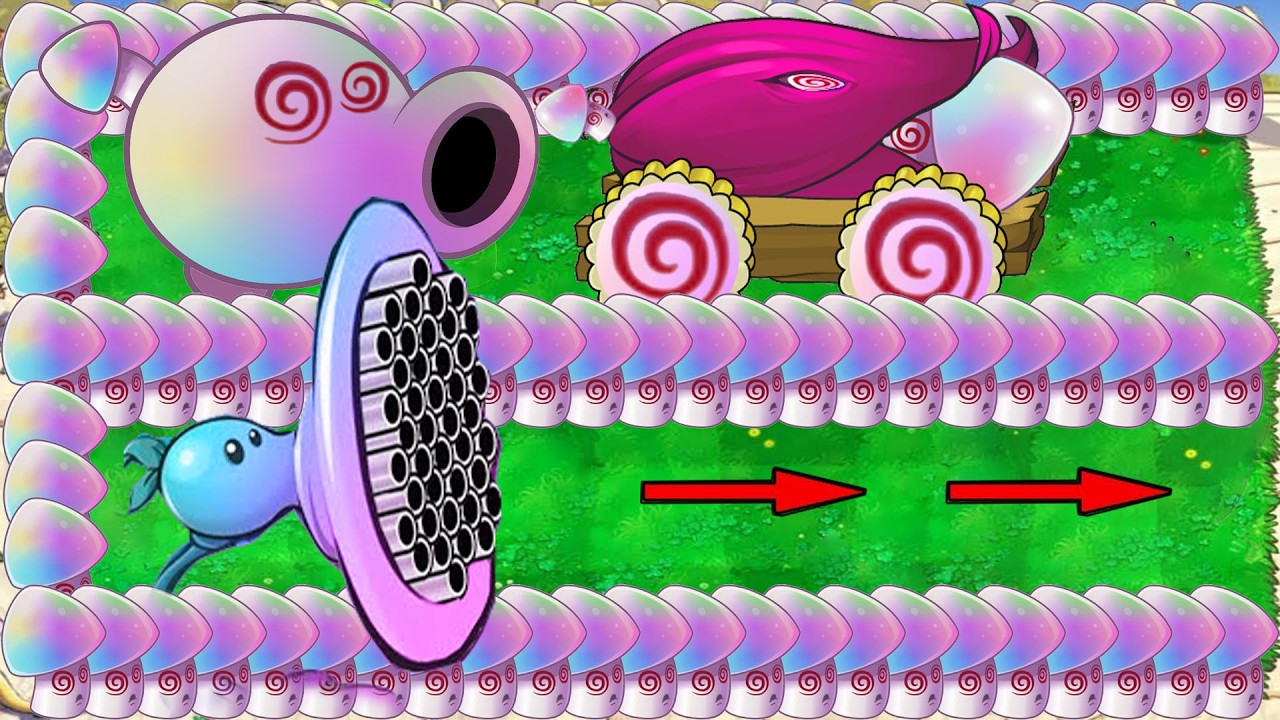 Hypno Peashooter X Hypno Cannon X Hypno Gatling vs Giga Zomboss Gargantuar Plants vs Zombies Hack