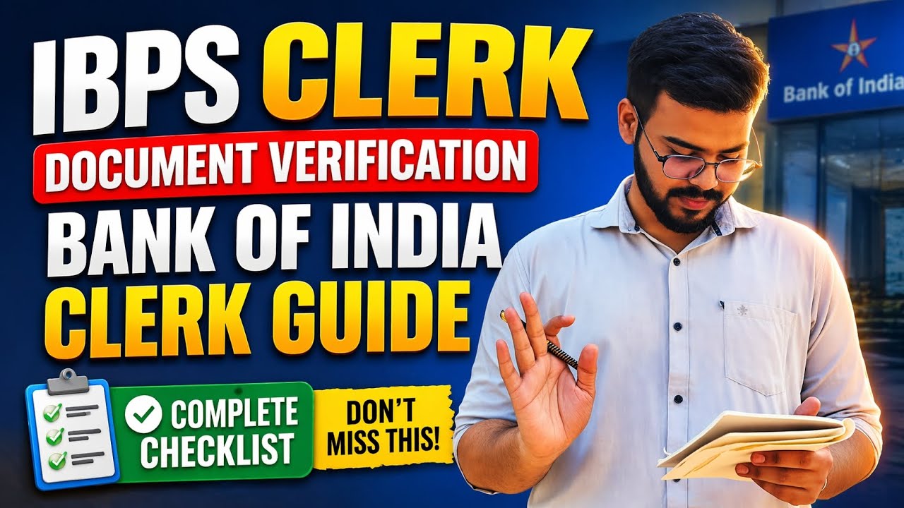 IBPS CLERK DOCUMENT VERIFICATION PROCESS  | BANK OF INDIA #ibpsclerk #banking