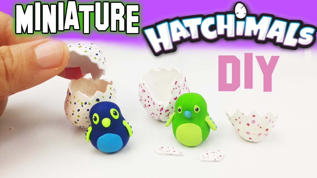 DIY MINIATURE HATCHIMALS Polymer Clay Tutorial | How to make dollhouse diy craft bearakeet