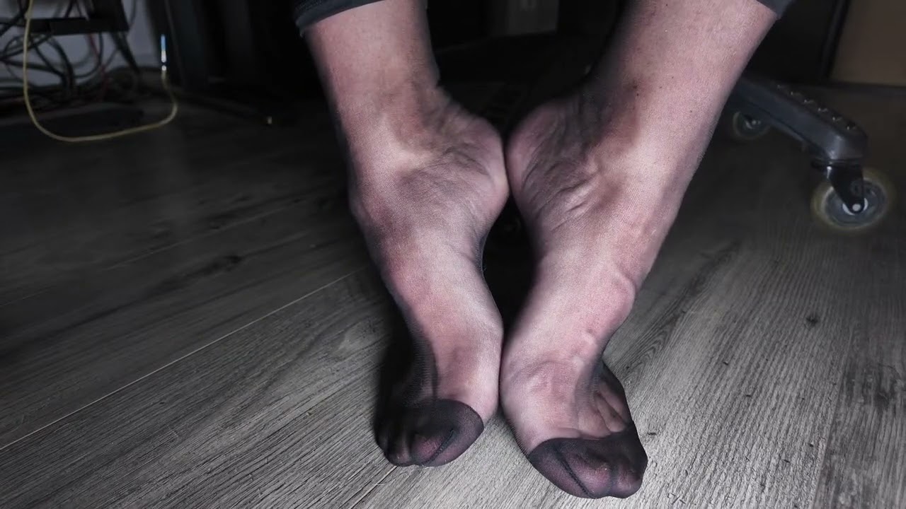 Nylon Feet Sheer Blank Nylon Arched Feet Close Up 