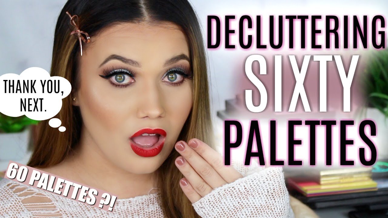 DECLUTTERING 60 SHADOW PALETTES! OMG!