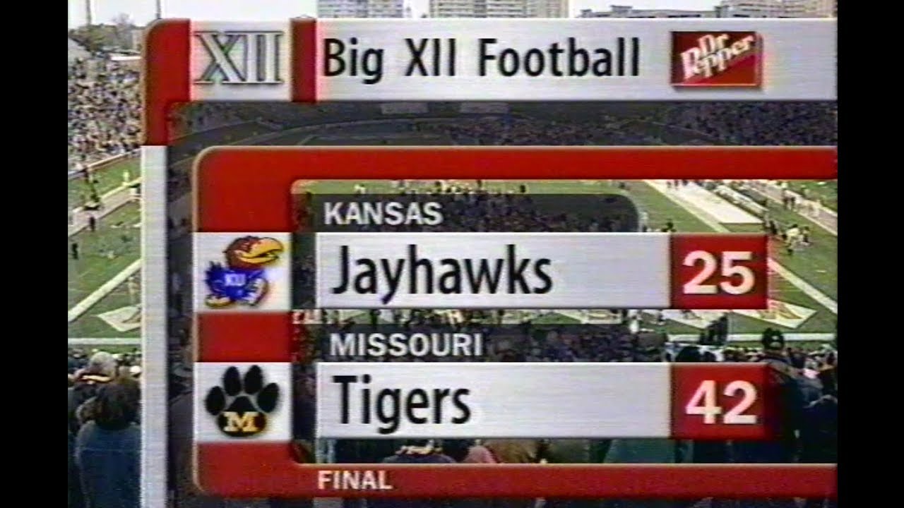 Missouri Tigers Football Defeats Rival Kansas Jayhawks 42-25 on 11-23-96