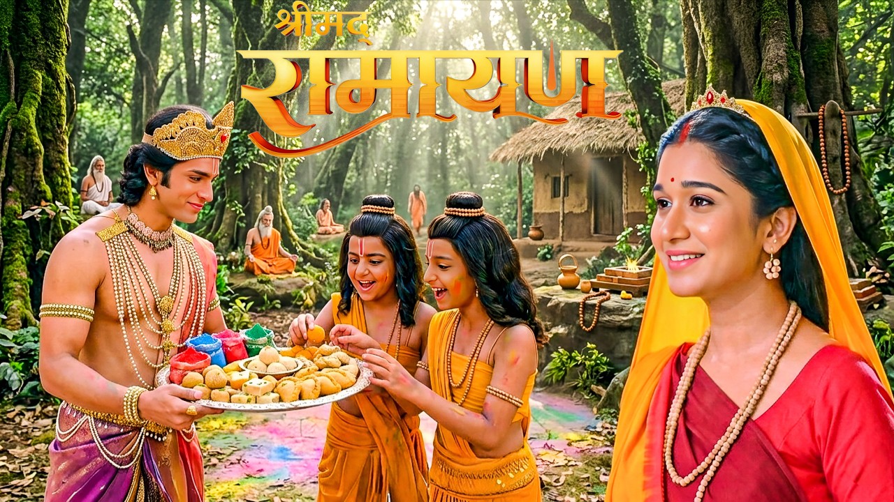 शत्रुघ्न के हाथ में लव कुश के लिए मिठाई और रंगों की भरी थाली देख सीता माता हुई भावुक
