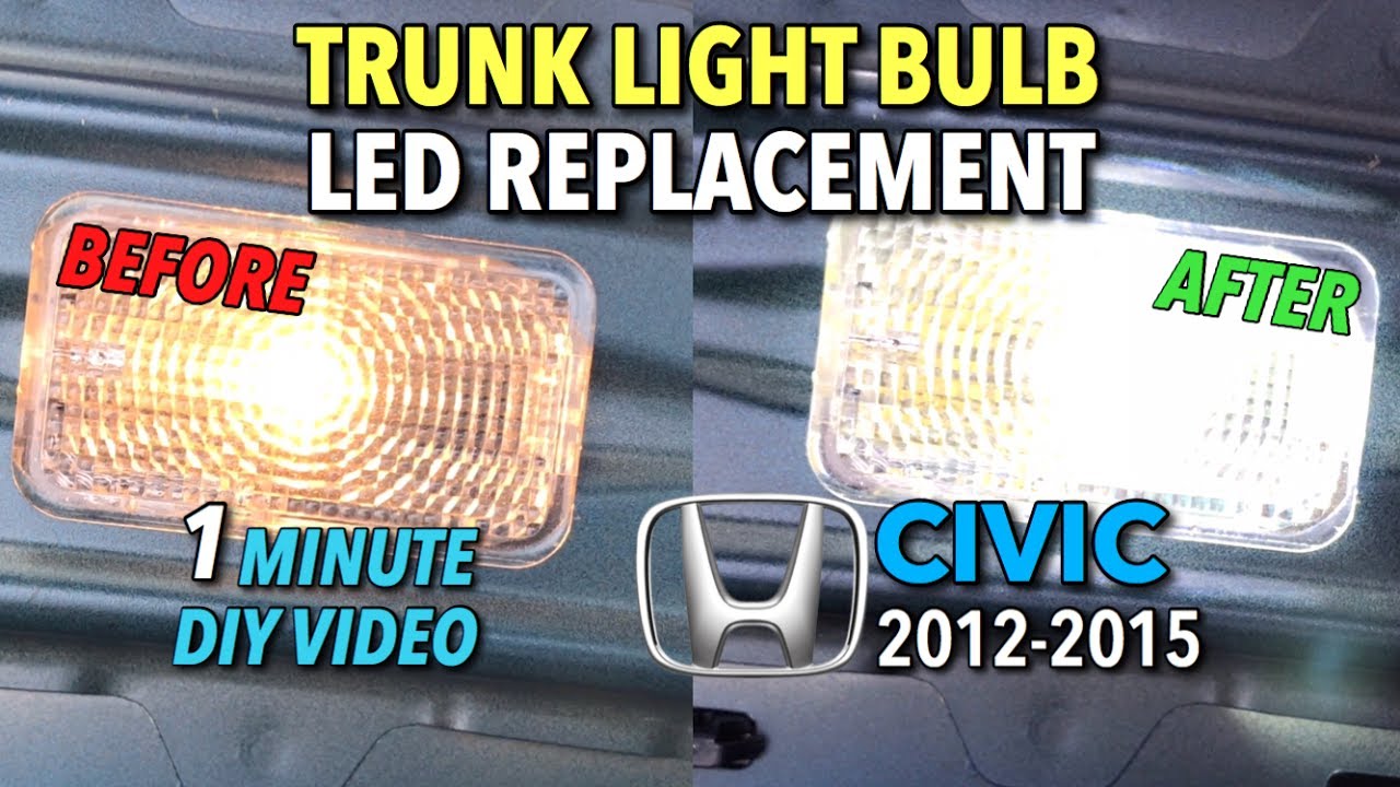 Honda Civic Trunk Light Bulb LED Replacement 2012-2014 - 1 MINUTE DIY VIDEO