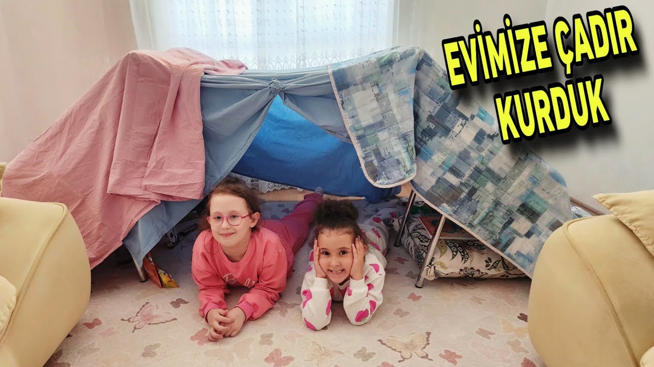 BAHAR VE BANU ALYA İLE SANDALYELERDEN EVİMİZE DEV ÇADIR YAPTIK !!