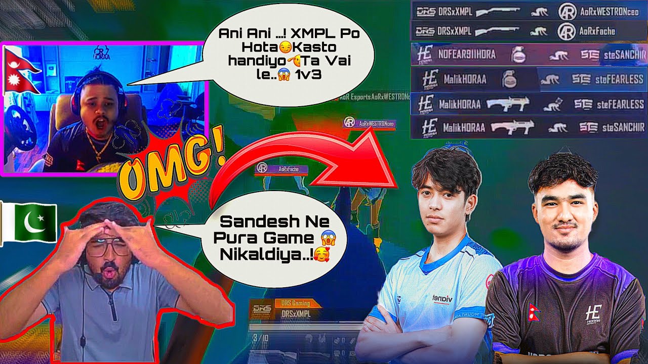🇳🇵DRSxXMPL 1v3 Shocking😱 GAMEPLAY 🤯||  🇵🇰Pakistan Streamer React 🥵😮‍💨PMSL CSA Day-4❤️|| #highlights