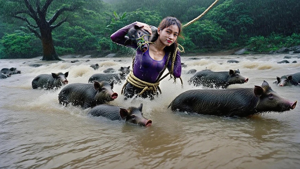 5 Days of survival in the jungle - Searching for a herd of pigs that strayed into the forest
