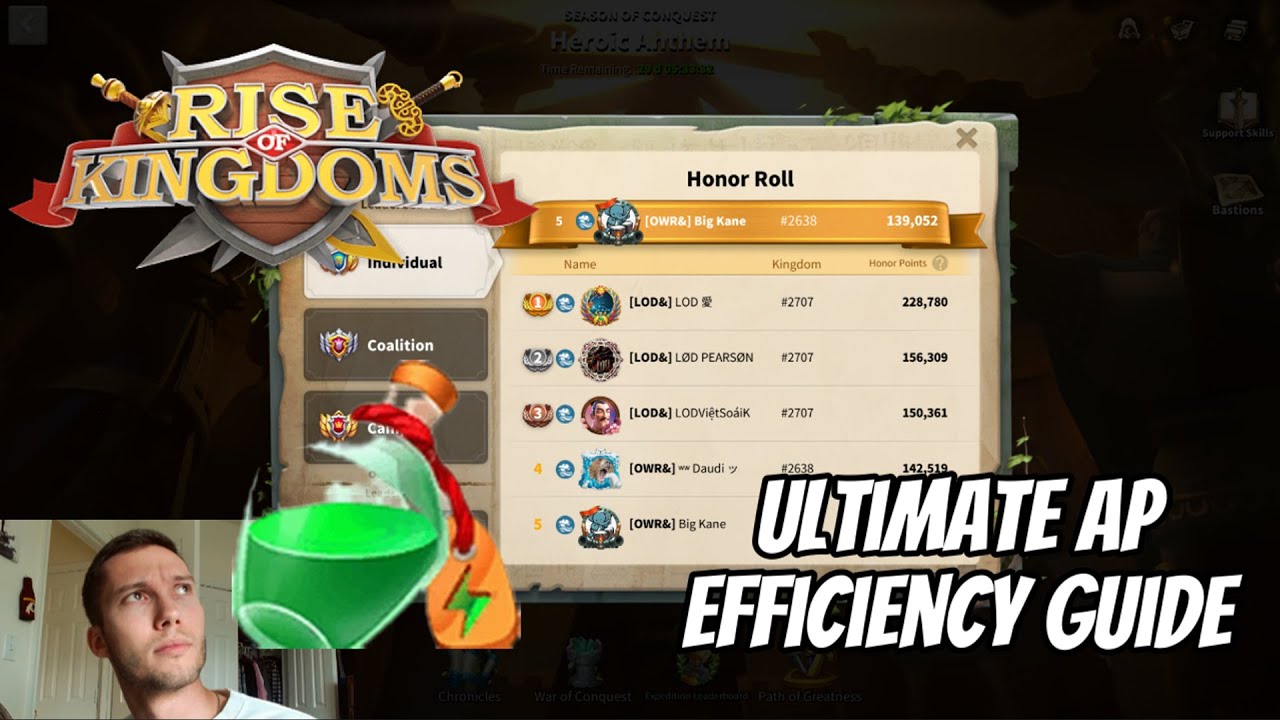 Ultimate AP Efficiency Guide - RoK Season of Conquest. Honor vs Rewards