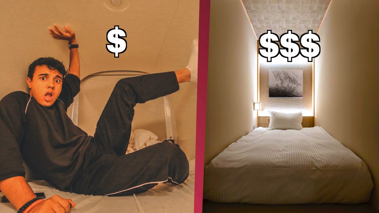 Hotel cápsula BARATO Vs. hotel cápsula CARO no Japão