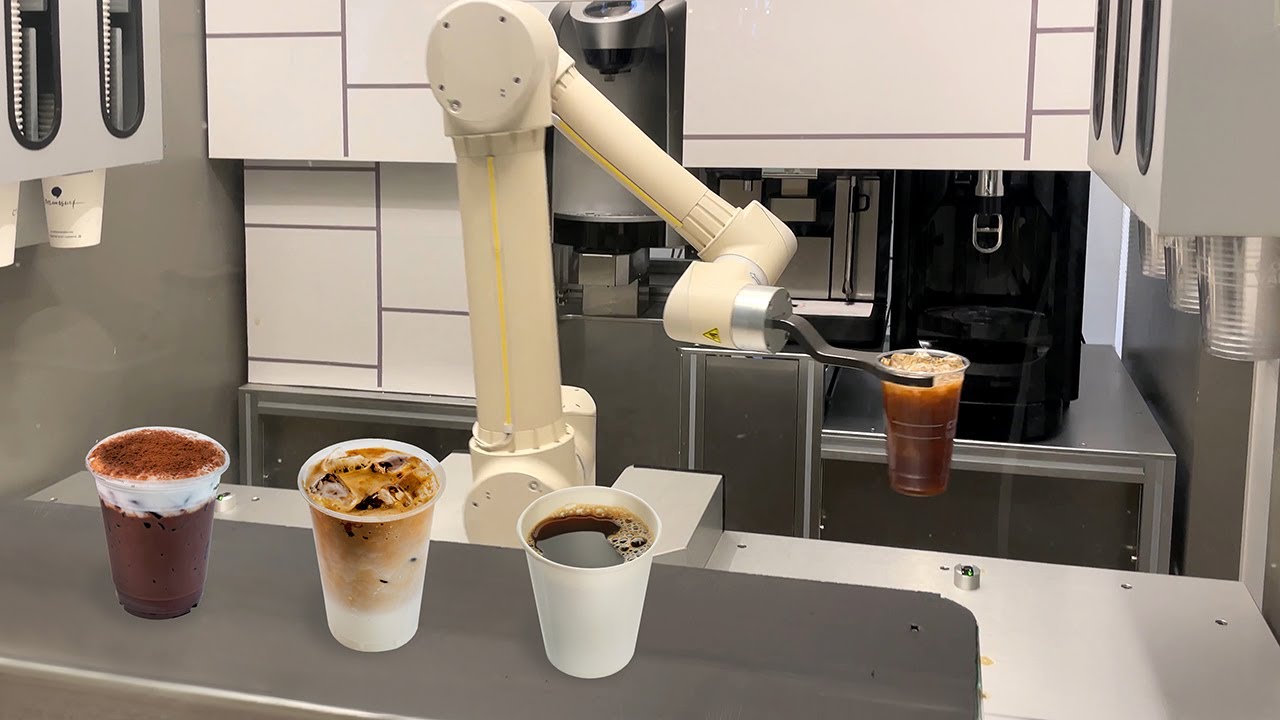 Amazing AI robot barista cafe in Seoul | Korea AI coffee shop | Korean street food
