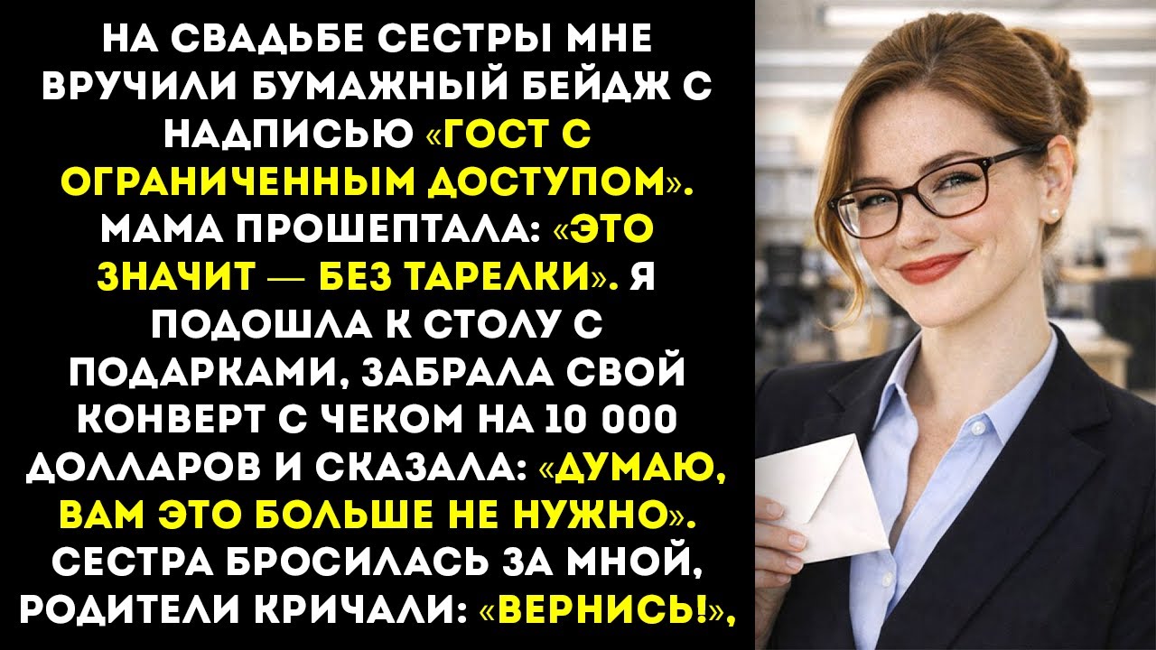 Родители понизили меня до «ограниченного гостя» на свадьбе моей сестры — пока я не подошла