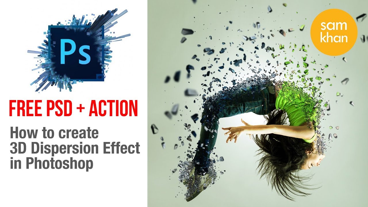 Photoshop tutorials | How to create 3D Dispersion Effect In Photoshop 2015 by samkhancreative