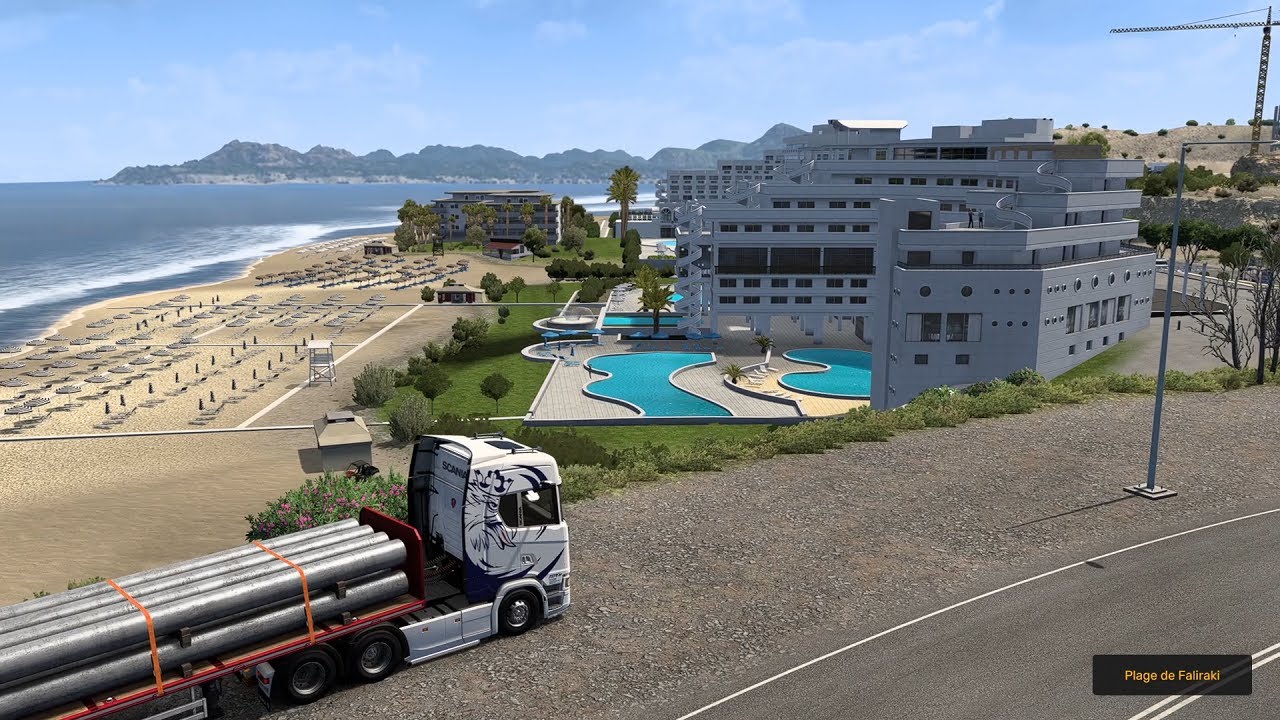 Euro Truck Simulator 2 - Patras ➡ Rhodes - Plage de Faliráki (je me trompe de ferry...)