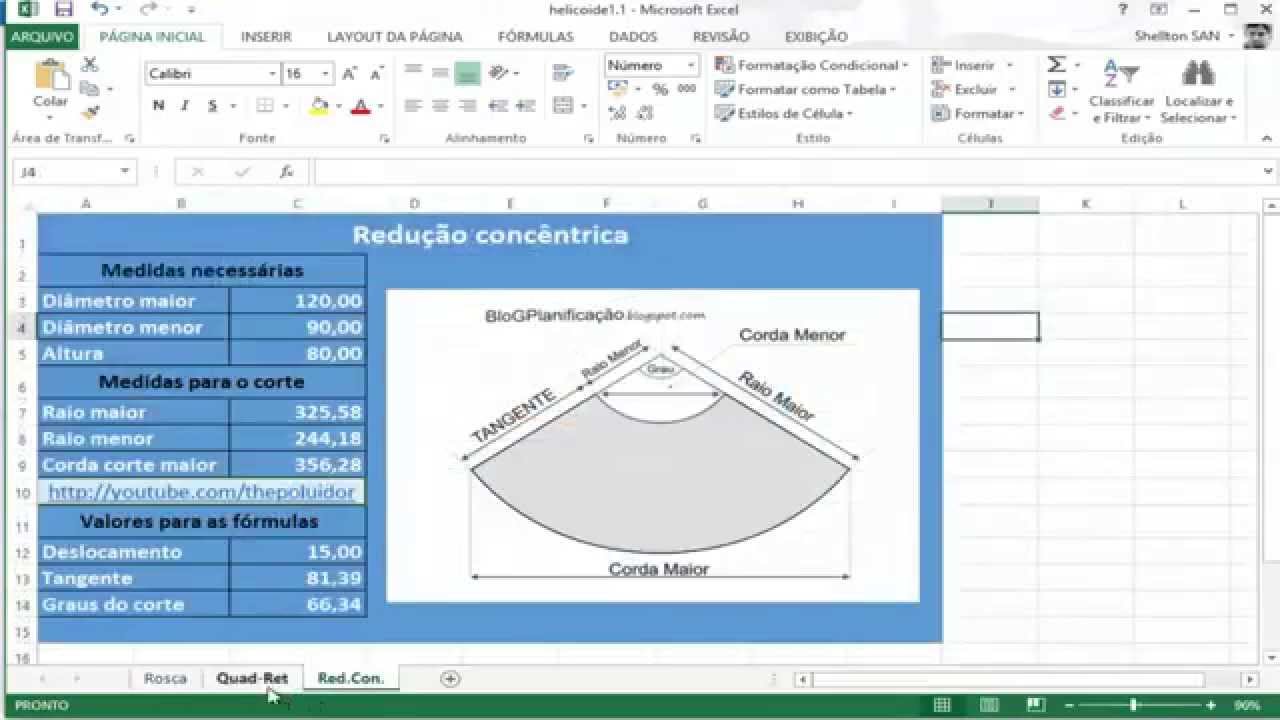 Criando planilhas para Caldeiraria #03 -Redução concêntrica