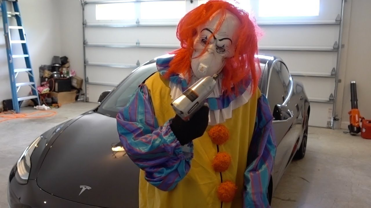 Scary Creepy Clown Brings Back Stolen Tesla Then This Happens!