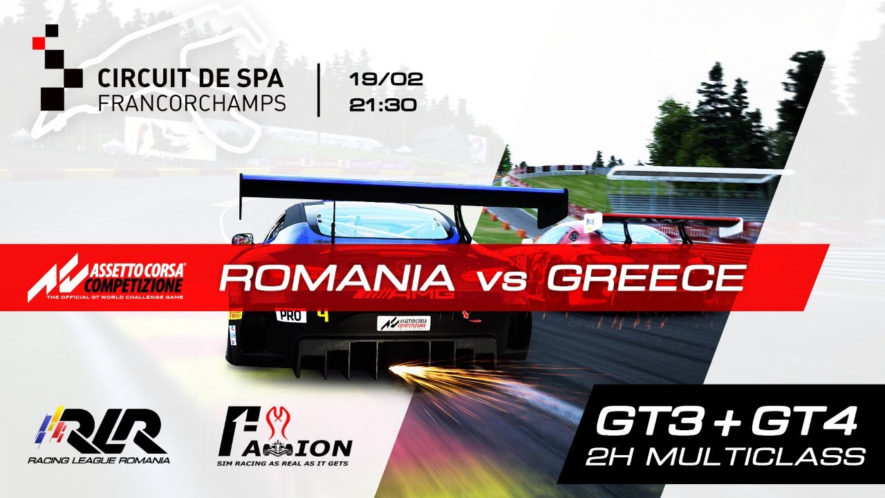 Romania vs Greece | 2h race at Spa | Assetto Corsa Competizione | Racing League Romania & F1Axion