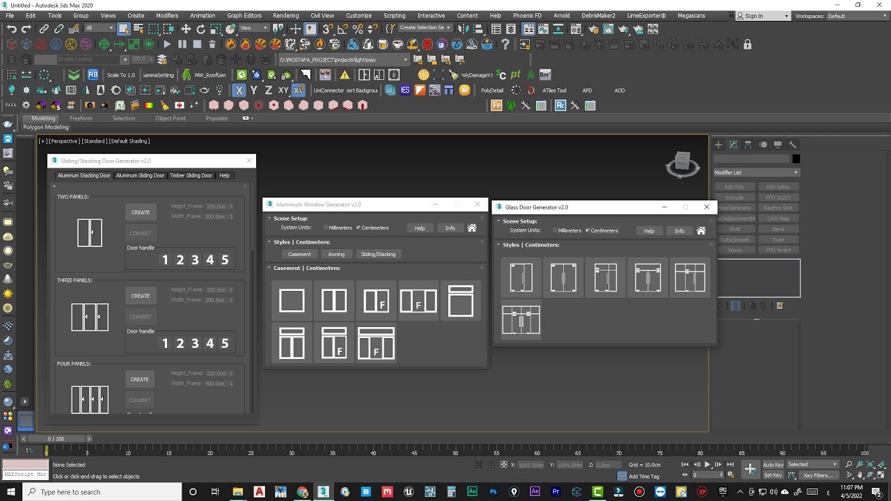 Aluminum.Window.Generator.v2.0_Glass.Door.Generator.v2.0_uPVC.Sliding.Door.Generator.v2.0..3dsmax