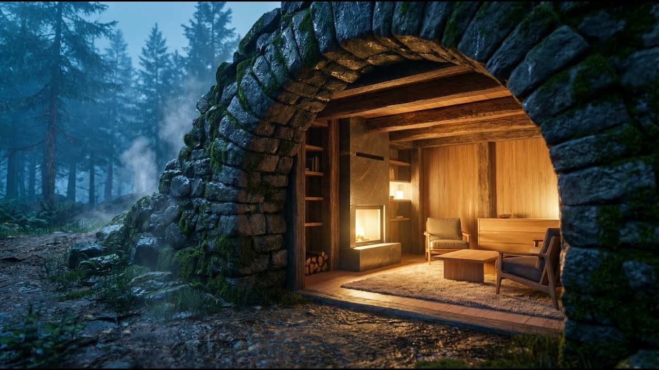 I Built a Hidden Basement House Alone in the Forest | ASMR Survival Build