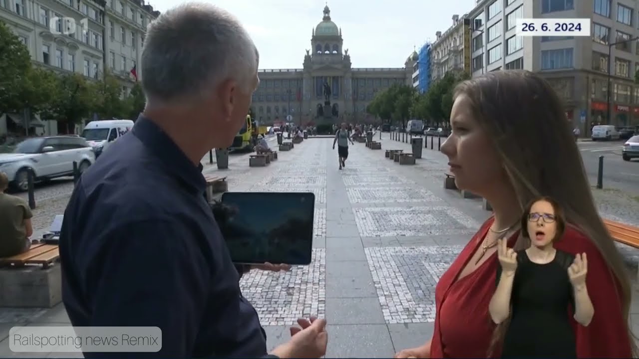 Pokládka kolejí na Václavském náměstí