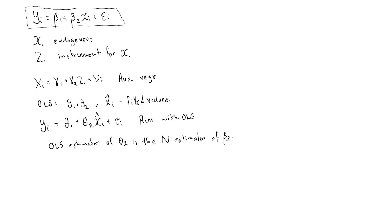 Instrumental variables, one explanatory variable