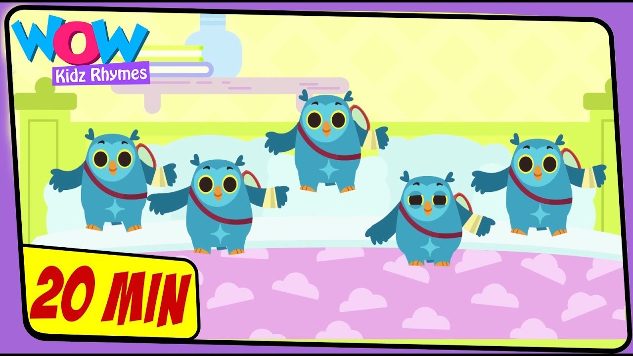Five Little Owls | English Rhymes for Kids | English Songs | Kintoons