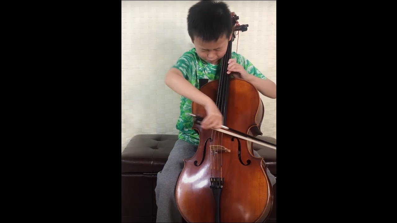 Passion Yu (8 Years Old) Practices Saint-Saëns' Cello Concerto No. 1 - 1st Movement