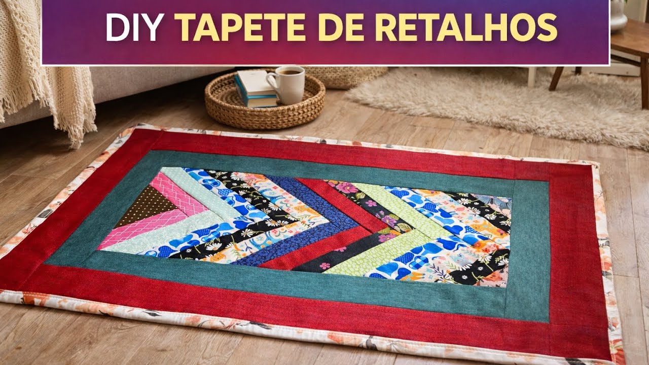 Como fazer Tapete de faixas de Retalhos fácil 