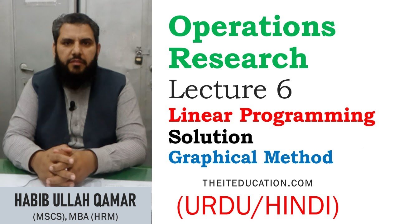 Linear Programming  - LPP Solution by Graphical Method in URDU and Hindi Lecture 6