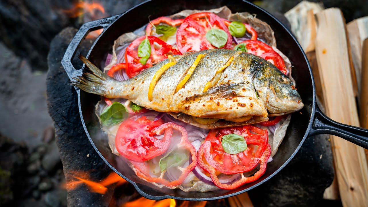 Whole Fish Baked with Vegetables in the Wild — Pure Magic