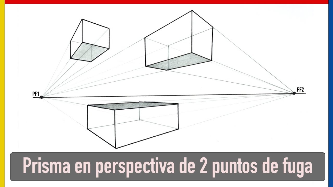 Prisma en perspectiva de 2 puntos de fuga.