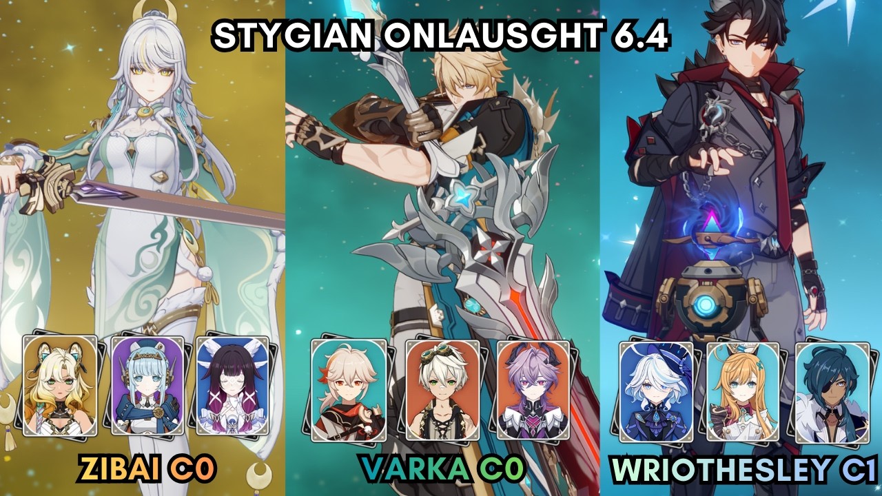 FEARLESS F2P FIRST CLEAR | New Stygian Onslaught 6.4 | Varka, Zibai, Wriothesley | Genshin Impact