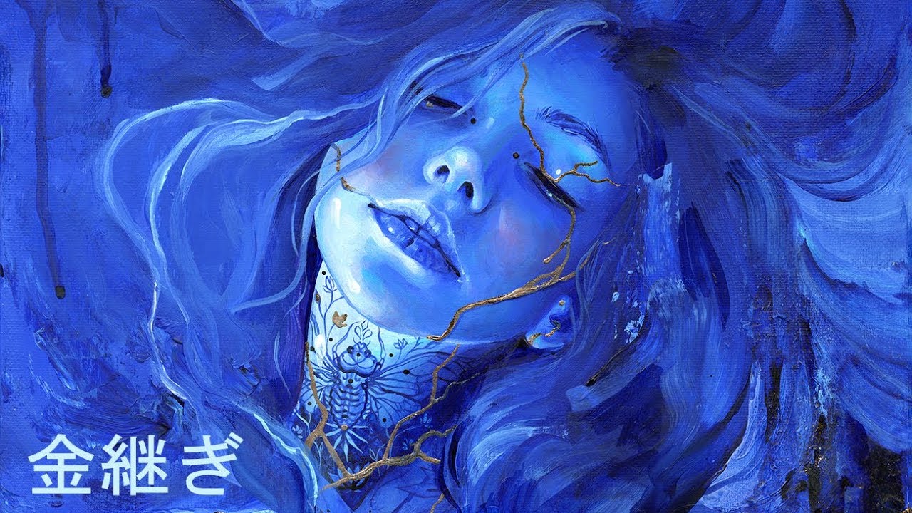 KINTSUGI. Acrylic painting inspired by Japanese culture