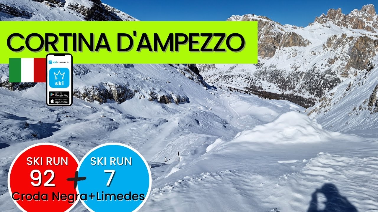 Cortina ďAmpezzo Italy / ski run 92+7 Croda Negra +Limedes - short video 55