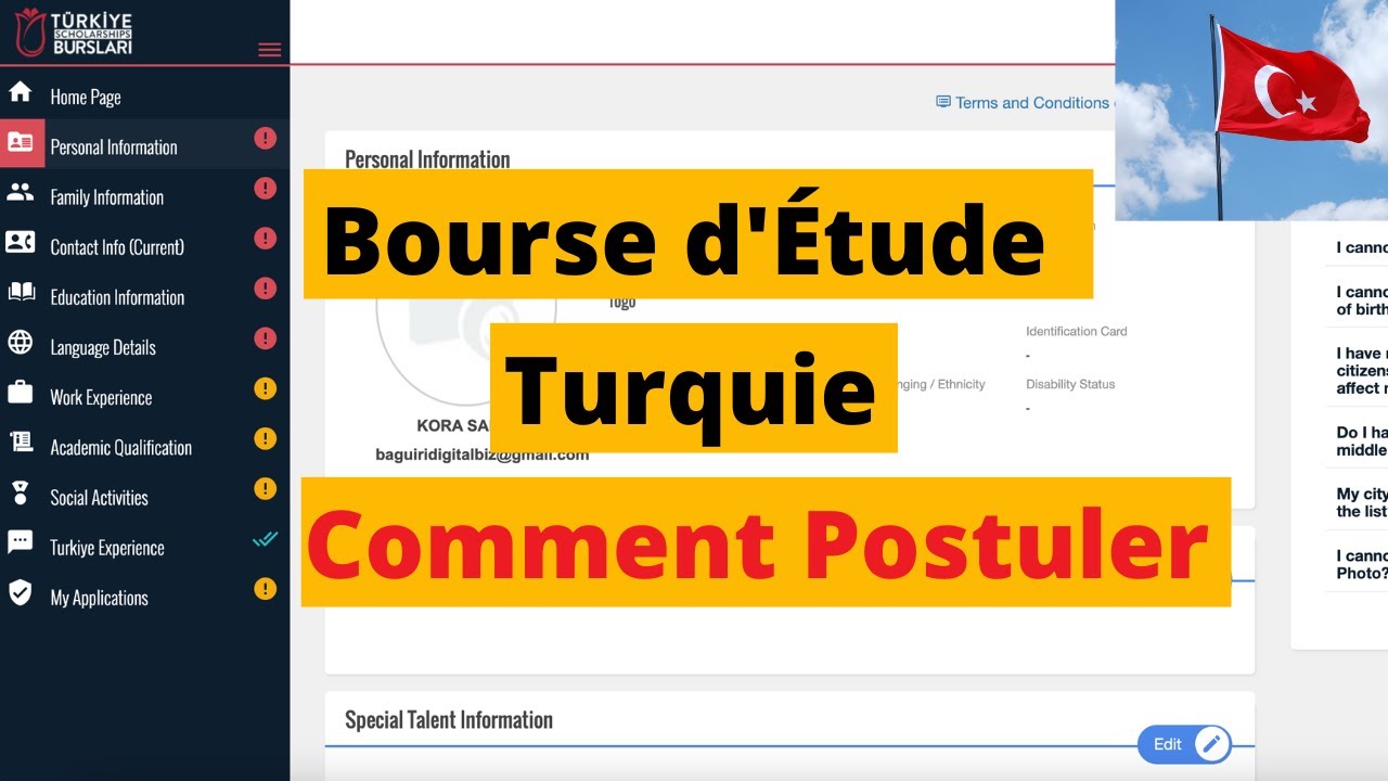 Bourses d'Étude Turquie 2023 ENTIÈREMENT GRATUITES : COMMENT POSTULER