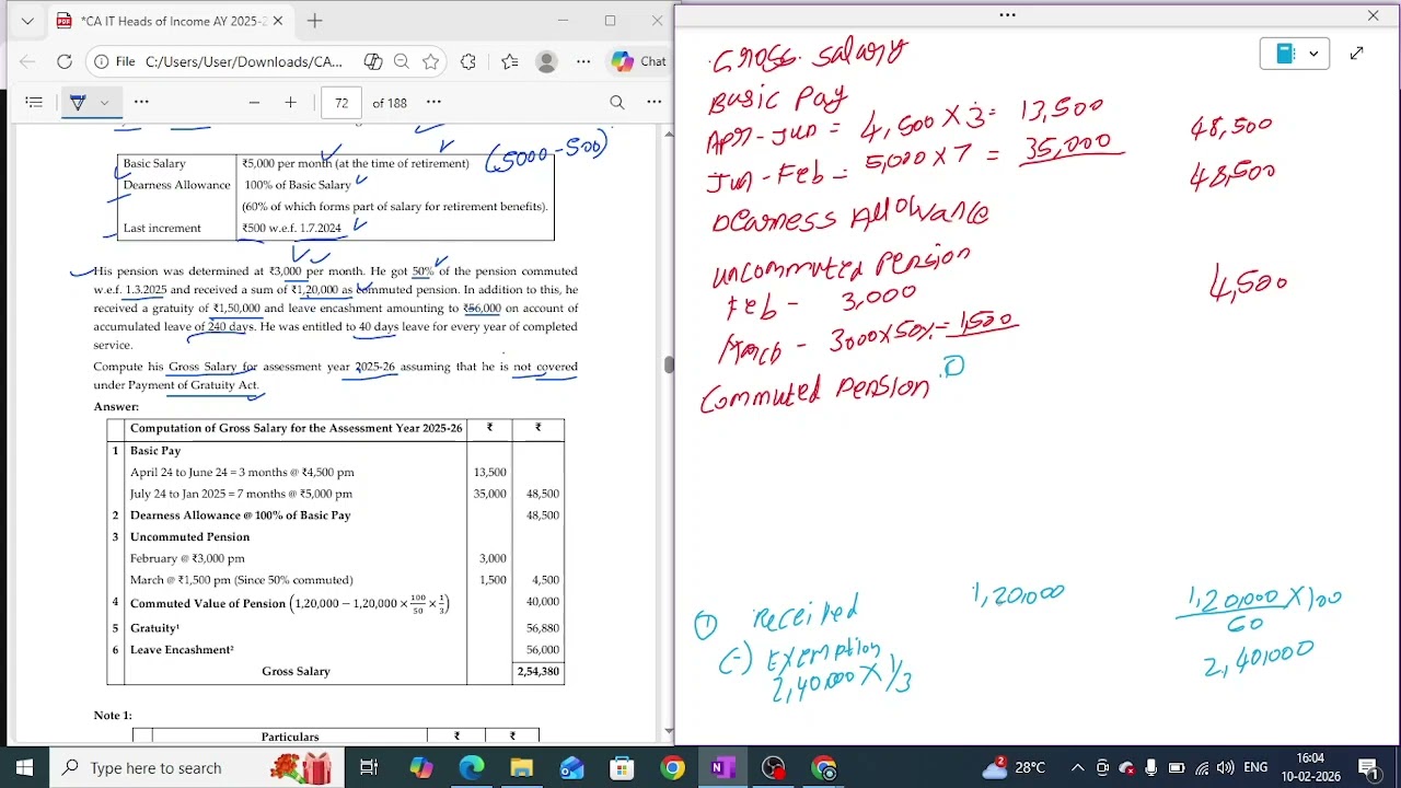 Income from Salary -  6