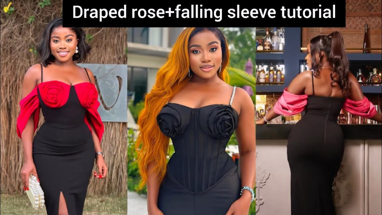how to cut/sew trendy draped rose bra cup+ making corset cups from scratch with breast foam.
